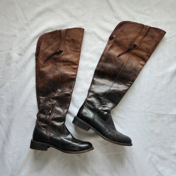 Ariat Side Zip Brown Tall Boots Women (9B) - Picture 1 of 16